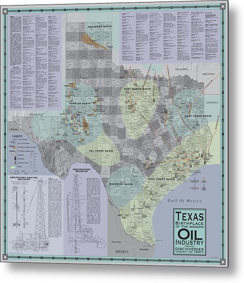 Texas, Birthplace Of The Modern Oil Industry - Metal Print