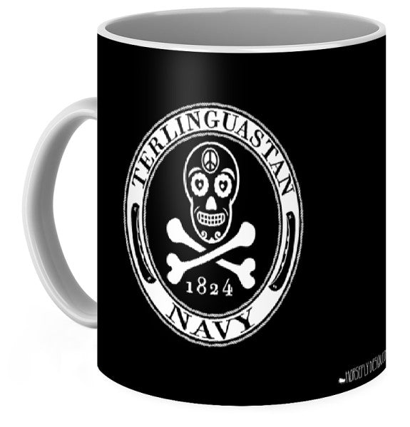 Terlinguastan Navy Mug, white print