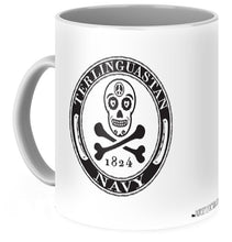 Load image into Gallery viewer, Terlinguastan Navy Mug, black print