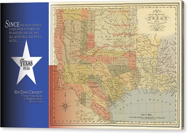 Texas 1836 - Canvas Print