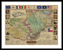 Load image into Gallery viewer, Texas Revolution Map - Framed Print