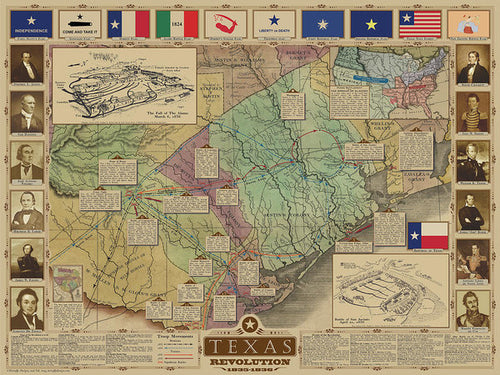 Texas Revolution Map - Art Print