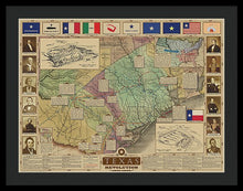 Load image into Gallery viewer, Texas Revolution Map - Framed Print