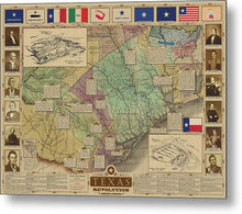 Load image into Gallery viewer, Texas Revolution Map - Metal Print