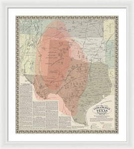 The Comanches And War On The Texas Frontier - Framed Print