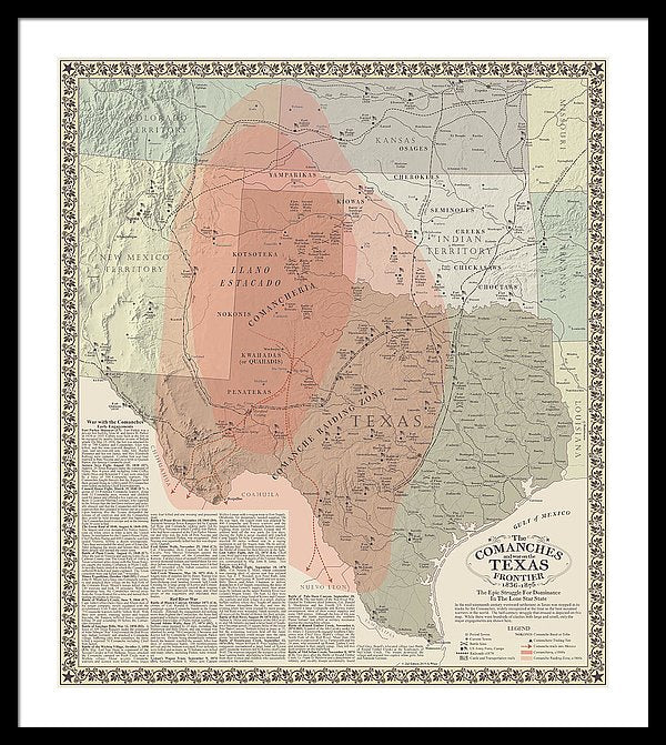 The Comanches And War On The Texas Frontier - Framed Print