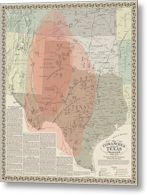 The Comanches And War On The Texas Frontier - Metal Print